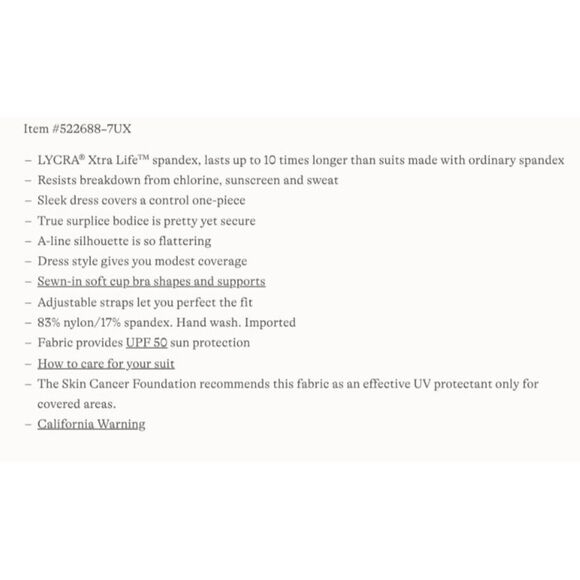 Lands End swimsuit 24w new nwt Tummy Control Surplice Wrap modest Swim Dress 3x - Picture 5 of 5